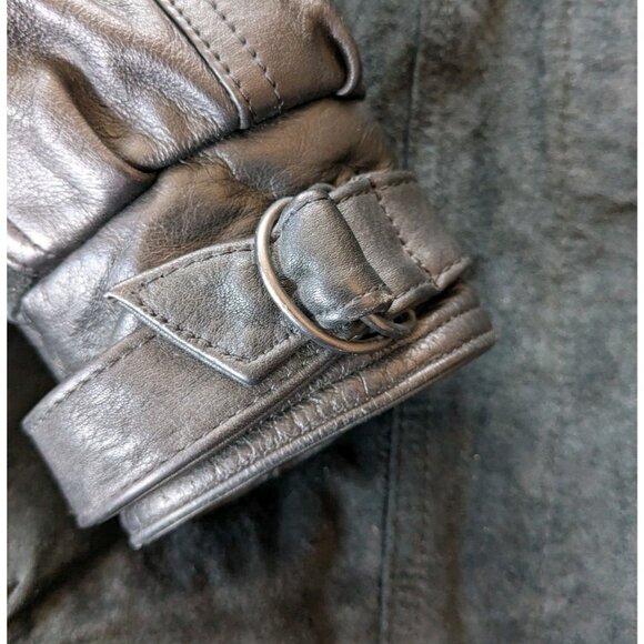 Vintage Winlit Paris Leather Suede Jacket Womens Sm - Made in Korea - Black 90s - Picture 9 of 16